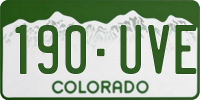 CO license plate 190UVE