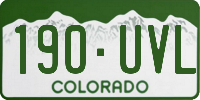 CO license plate 190UVL