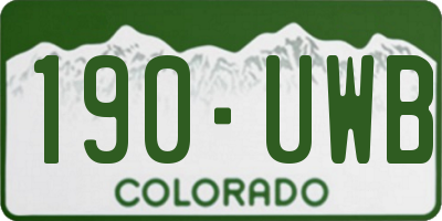 CO license plate 190UWB
