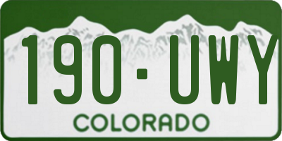 CO license plate 190UWY