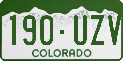 CO license plate 190UZV