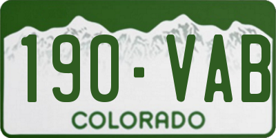 CO license plate 190VAB