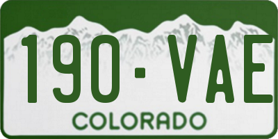 CO license plate 190VAE