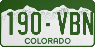 CO license plate 190VBN