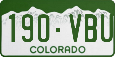 CO license plate 190VBU