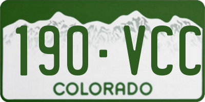 CO license plate 190VCC