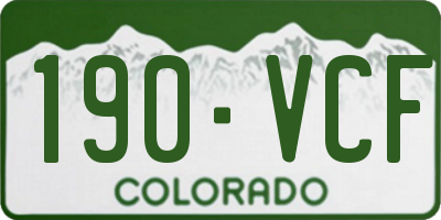 CO license plate 190VCF