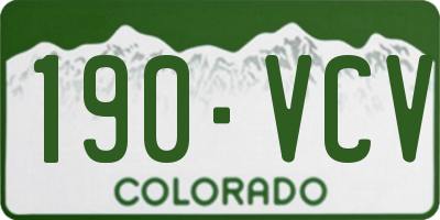 CO license plate 190VCV