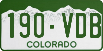 CO license plate 190VDB