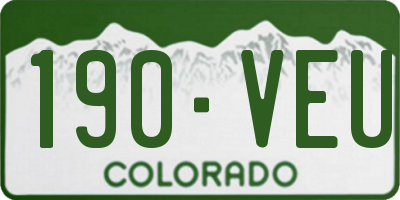 CO license plate 190VEU