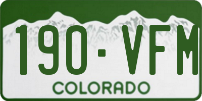 CO license plate 190VFM