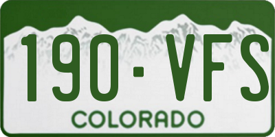 CO license plate 190VFS