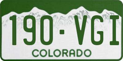 CO license plate 190VGI