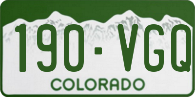 CO license plate 190VGQ