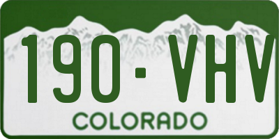 CO license plate 190VHV