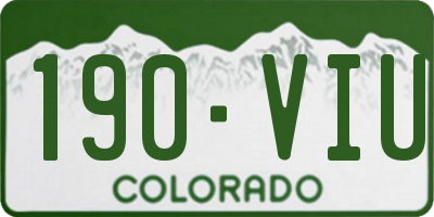 CO license plate 190VIU