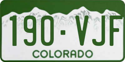 CO license plate 190VJF