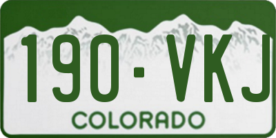 CO license plate 190VKJ