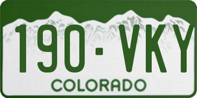 CO license plate 190VKY