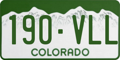 CO license plate 190VLL