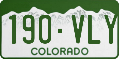 CO license plate 190VLY