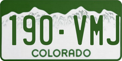 CO license plate 190VMJ