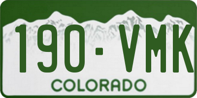 CO license plate 190VMK