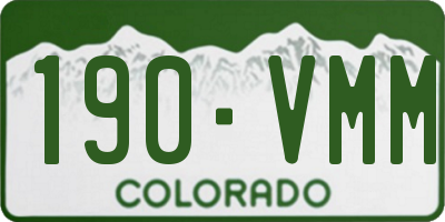 CO license plate 190VMM