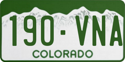 CO license plate 190VNA