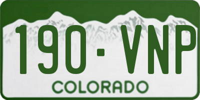 CO license plate 190VNP
