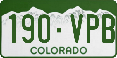 CO license plate 190VPB