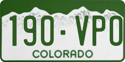CO license plate 190VPO