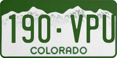CO license plate 190VPU