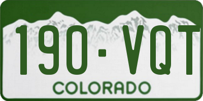 CO license plate 190VQT
