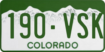 CO license plate 190VSK