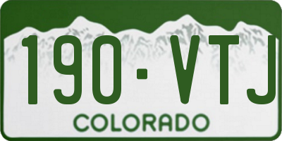 CO license plate 190VTJ
