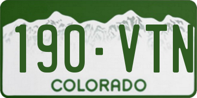 CO license plate 190VTN