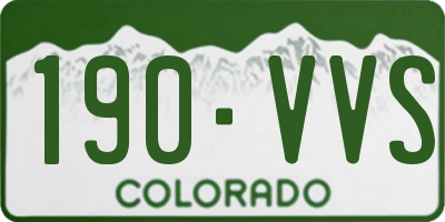 CO license plate 190VVS
