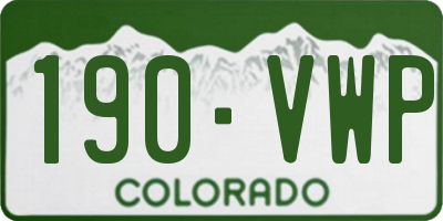 CO license plate 190VWP