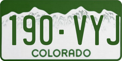 CO license plate 190VYJ