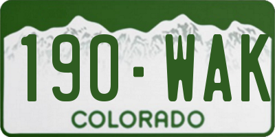 CO license plate 190WAK