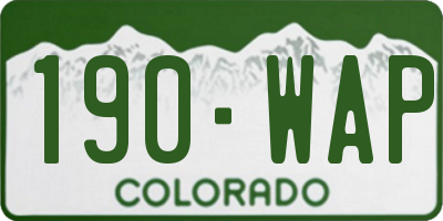 CO license plate 190WAP