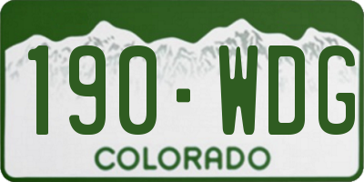 CO license plate 190WDG