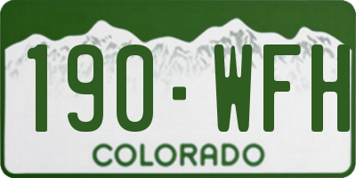 CO license plate 190WFH