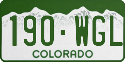 CO license plate 190WGL
