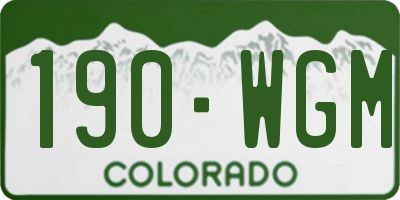 CO license plate 190WGM