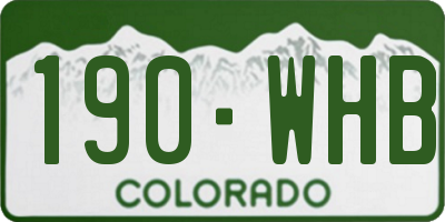 CO license plate 190WHB