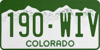 CO license plate 190WIV