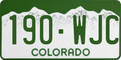 CO license plate 190WJC