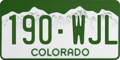 CO license plate 190WJL